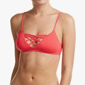 L space Jamie Pink Bikini Top and White Bottom - size Small